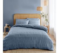 Catherine Lansfield Seersucker Duvet Set Lansfield Blue