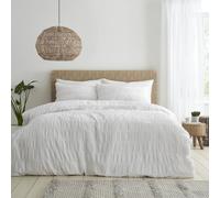 Catherine Lansfield Seersucker Duvet Set - White