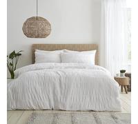 Catherine Lansfield Seersucker Duvet Set White