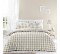 'Seersucker Gingham Check' Duvet Cover Set Catherine Lansfield Natural King