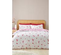 Catherine Lansfield 'Seersucker Heart' Duvet Cover Set in White | Size: King Catherine Lansfield White King