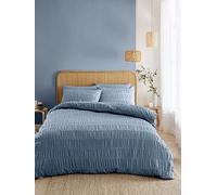 Catherine Lansfield 'Seersucker' Duvet Set in Light Blue | Size: Single Catherine Lansfield Light Blue Single