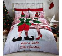 Catherine Lansfield Selfie Elfie Duvet Set, Multi, Single