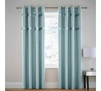 Catherine Lansfield Sequin Cluster 66x72 Inch Lined Eyelet Curtains Two Panels Duck Egg Blue