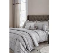 Catherine Lansfield Sequin Cluster Bedspread Throw Ilver