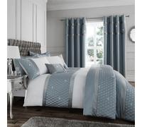 Catherine Lansfield Sequin Cluster Super King Duvet Cover Set with Pillowcases Duck Egg Blue