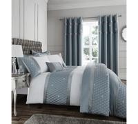 Catherine Lansfield Sequin Cluster Double Duvet Cover Set with Pillowcase Duck Egg Blue
