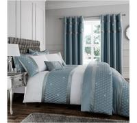 Catherine Lansfield Sequin Cluster King Duvet Cover Set with Pillowcases Duck Egg Blue