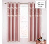Catherine Lansfield Sequin Cluster Eyelet Curtains 66x90 inch Blush