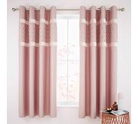 Catherine Lansfield Sequin Cluster Eyelet Curtains 66x90 inch Blush