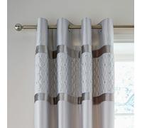 Catherine Lansfield Lined Eyelet Curtains Sequin Cluster Grey 168x183 cm Two Panels