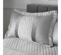 Catherine Lansfield Sequin Cluster Quilted Pillow sham Pillowcase Pair Silver Grey