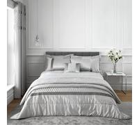 Catherine Lansfield Duvet Cover Set Sequin Cluster Super King Silver Grey with Pillowcase