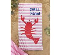 Catherine Lansfield Shell Yeah Beach Towel Pink