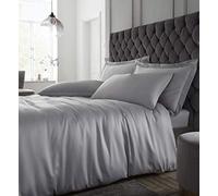 Catherine Lansfield Silky Soft Satin Double Duvet Set Silver