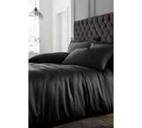 Catherine Lansfield Silky Soft Satin King Duvet Cover Set with Pillowcases Black