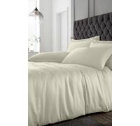 Catherine Lansfield Silky Soft Satin Super King Duvet Cover Set with Pillowcases Champagne Gold