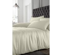 Catherine Lansfield Silky Soft Satin Double Duvet Cover Set with Pillowcases Champagne Gold