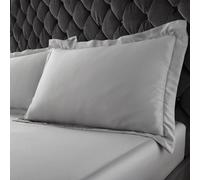 Catherine Lansfield Oxford Pillowcase Pair – Silky Soft Satin – Silver