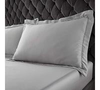 Silky Soft Satin Oxford Pillowcase Pair Silver