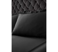 Catherine Lansfield Silky Soft Satin Oxford Pillow case Pair Black