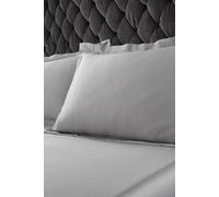Catherine Lansfield Silky Soft Satin Oxford Pillowcase Pair Silver