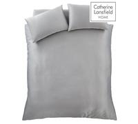 Catherine Lansfield 'Silky Soft Satin' 30cm Depth Sheet in Silver | Size: Super King Fitted Catherine Lansfield Silver Super King Fitted