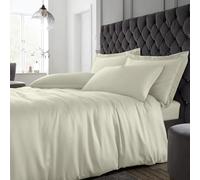 Catherine Lansfield Silky Soft Satin Super King Duvet Cover Set with Pillowcases Champagne Gold