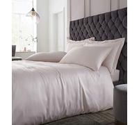 Catherine Lansfield Duvet Set Silky Soft Satin Super King Blush