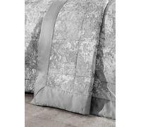 Catherine Lansfield Silver Crushed Velvet Bedspread Natural