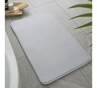 Catherine Lansfield Bathroom Anti-Bacterial Memory Foam Bath Mat Silver