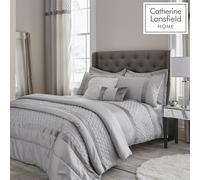 Catherine Lansfield Duvet Cover Set Sequin Cluster with Pillowcases King Silver Grey