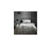 Catherine Lansfield Skeleton Fleece Glow in the Dark Single Duvet Cover Set with Pillowcase Grey