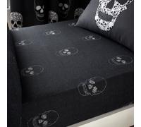 Catherine Lansfield Skulls Black Kids Fitted Sheet - Single