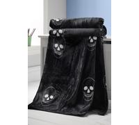 Catherine Lansfield 'Skulls' Halloween Blanket Throw in Grey | Size: 130 cm x 170 cm Catherine Lansfield Grey 130 cm x 170 cm