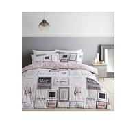Catherine Lansfield Sleep Dreams Duvet Cover Set Blush Pink