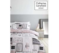 Catherine Lansfield Sleep Dreams Reversible Single Duvet Cover Set with Pillowcase Blush Pink