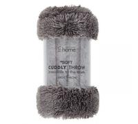 Catherine Lansfield Snuggle Cuddly Fluffy Faux Fur Throw - Charcoal 150 x 200cm