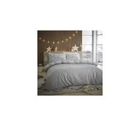 Catherine Lansfield Snuggle Polar Bear Duvet Cover Set Stone Grey Single