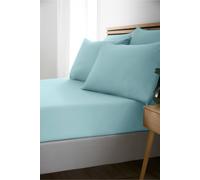 'So Soft Easy Iron' Fitted Sheet Catherine Lansfield Duck Egg Blue Super King Fitted