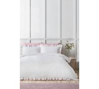 Catherine Lansfield 'So Soft Mono Frill' Duvet Cover Set in Pink | Size: Double Catherine Lansfield Pink Double