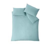 Catherine Lansfield So Soft Non-Iron Super King Duvet Cover Set With Pillowcases Duck Egg Blue