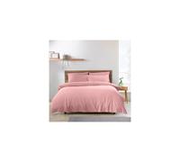 Catherine Lansfield So Soft Non-Iron Super King Duvet Cover Set with Pillowcases Coral