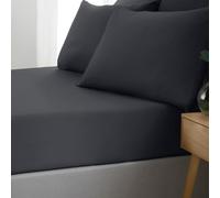 Catherine Lansfield So Soft Non-Iron Super King Fitted Sheet Black
