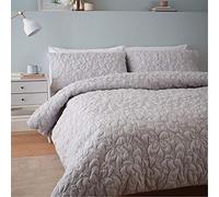 Catherine Lansfield So Soft Pinsonic Floral Double Duvet Set Grey
