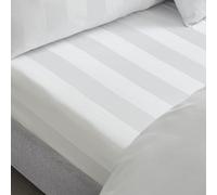 Catherine Lansfield So Soft Satin Stripe Double Fitted Sheet White