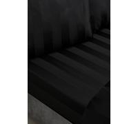 Catherine Lansfield 'So Soft Satin Stripe' Fitted Sheet in Black | Size: Super King Catherine Lansfield Black Super King