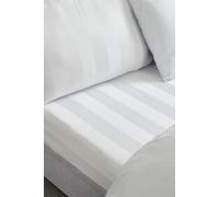 Catherine Lansfield So Soft Satin Stripe Double Fitted Sheet White