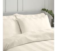 Catherine Lansfield So Soft Satin Stripe Standard Pillowcase Pack of 4 Cream