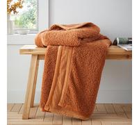 Catherine Lansfield So Soft Velvet Boucle 130x170 cm Blanket Throw Caramel
